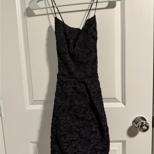 SHEIN Elegant Black Floral Mini Dress